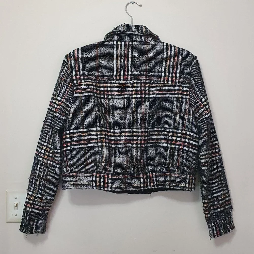 Free People Slouchy Eisenhower Plaid Woven Jacket